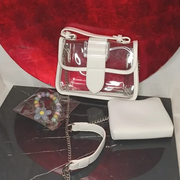 P9- Transparent White Crossbody Bag. NWOT - Picture 4 of 6